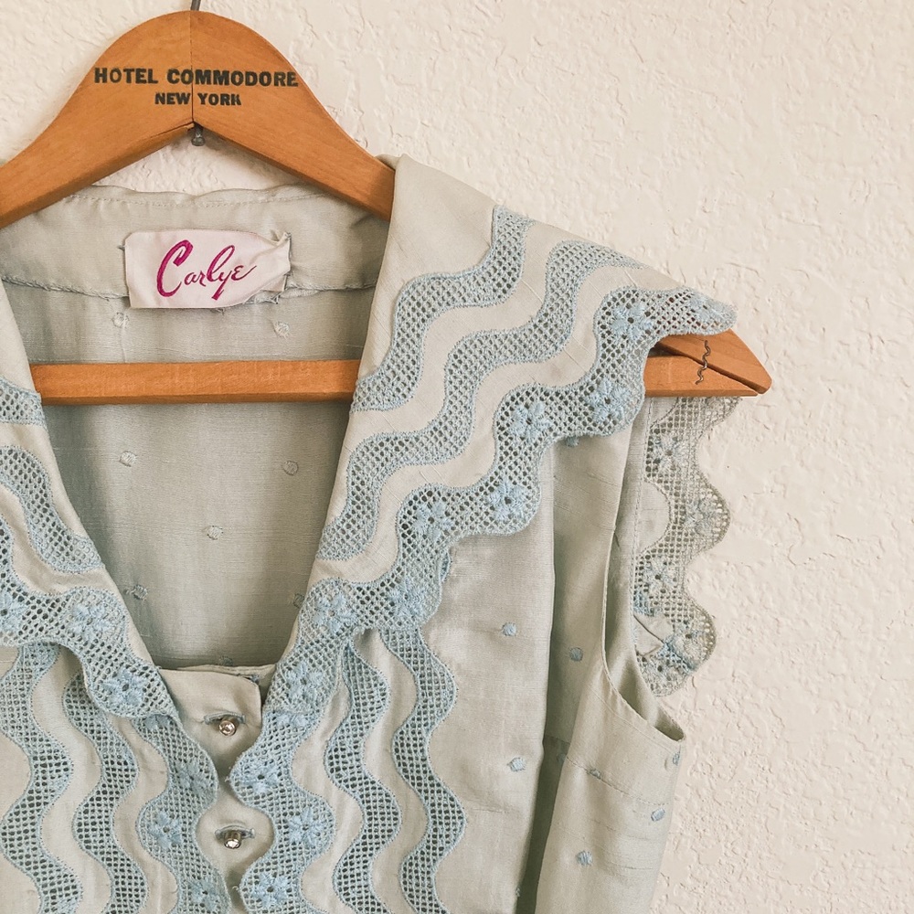 1950s Vintage Carlye Party Dress with Sailor Suit Collar